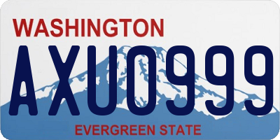 WA license plate AXU0999