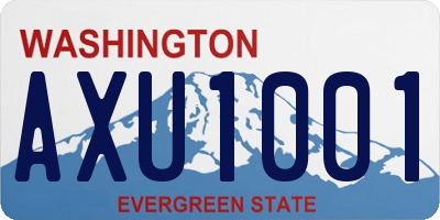 WA license plate AXU1001