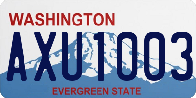 WA license plate AXU1003