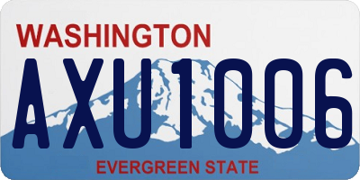 WA license plate AXU1006