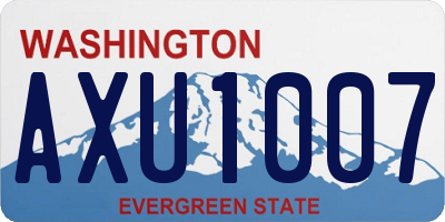 WA license plate AXU1007