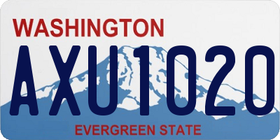 WA license plate AXU1020