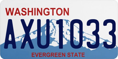 WA license plate AXU1033