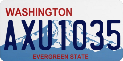 WA license plate AXU1035