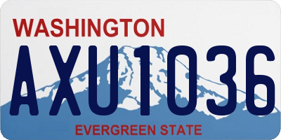 WA license plate AXU1036