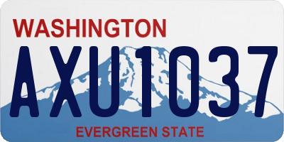 WA license plate AXU1037