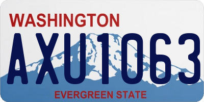 WA license plate AXU1063