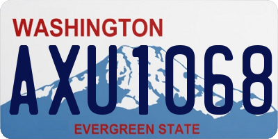 WA license plate AXU1068
