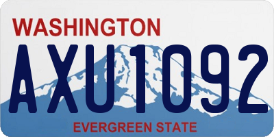 WA license plate AXU1092