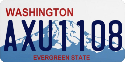 WA license plate AXU1108