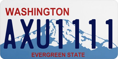 WA license plate AXU1111