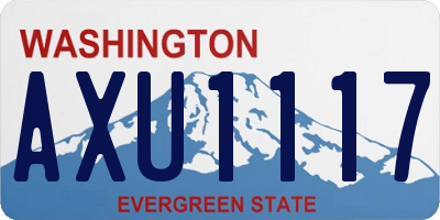 WA license plate AXU1117