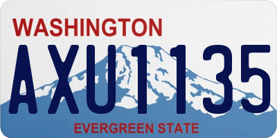 WA license plate AXU1135
