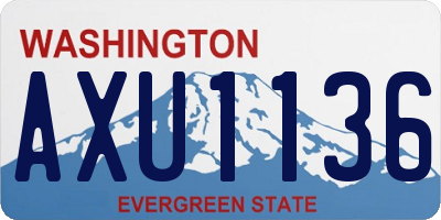 WA license plate AXU1136