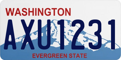 WA license plate AXU1231