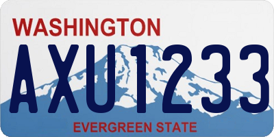 WA license plate AXU1233