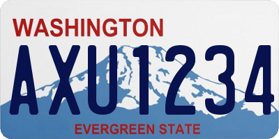 WA license plate AXU1234