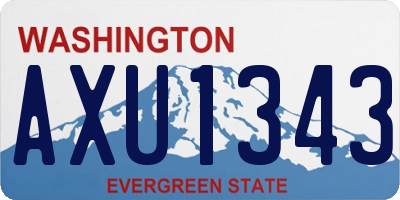 WA license plate AXU1343