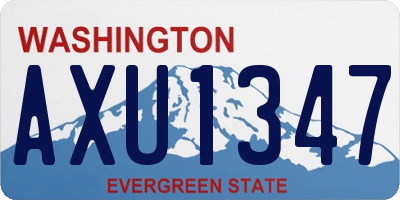 WA license plate AXU1347