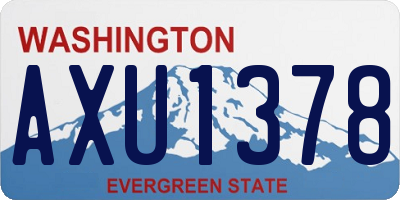 WA license plate AXU1378