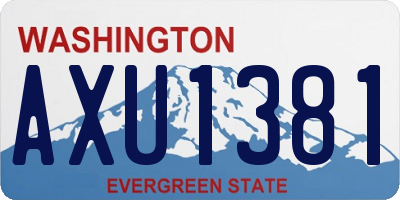 WA license plate AXU1381
