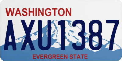WA license plate AXU1387