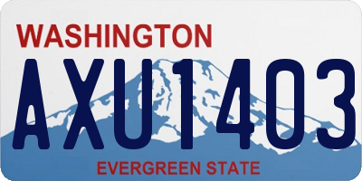 WA license plate AXU1403