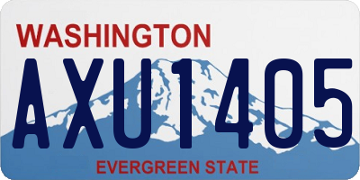 WA license plate AXU1405