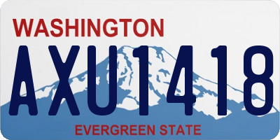 WA license plate AXU1418