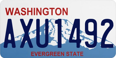 WA license plate AXU1492