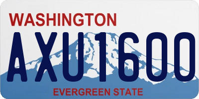 WA license plate AXU1600
