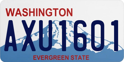 WA license plate AXU1601