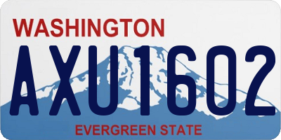 WA license plate AXU1602