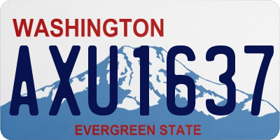 WA license plate AXU1637