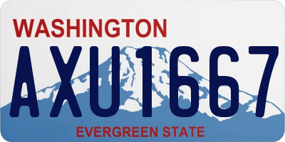 WA license plate AXU1667
