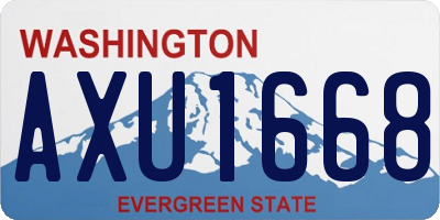 WA license plate AXU1668