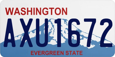 WA license plate AXU1672