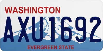 WA license plate AXU1692