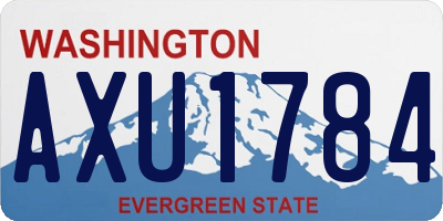 WA license plate AXU1784