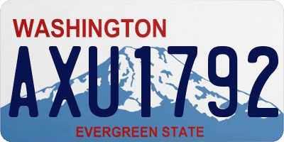 WA license plate AXU1792