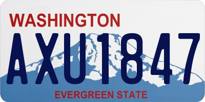 WA license plate AXU1847