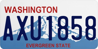 WA license plate AXU1858