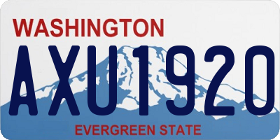 WA license plate AXU1920