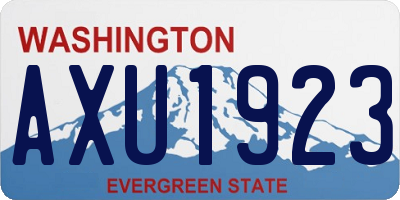 WA license plate AXU1923