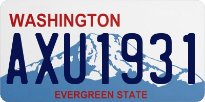 WA license plate AXU1931