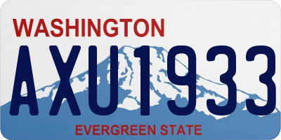 WA license plate AXU1933