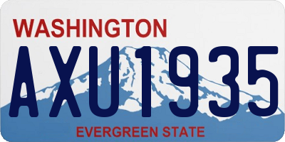 WA license plate AXU1935