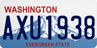 WA license plate AXU1938