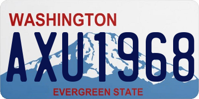WA license plate AXU1968