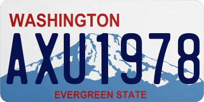 WA license plate AXU1978